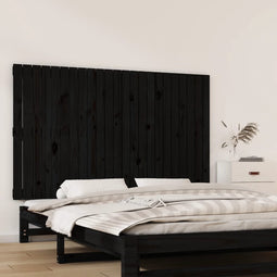 vidaXL - Wandhoofdbord - 147x3x90 - cm - massief - grenenhout - zwart