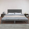 vidaXL - Wandhoofdbord - 204x3x60 - cm - massief - grenenhout - grijs