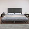 vidaXL - Wandhoofdbord - 204x3x90 - cm - massief - grenenhout - grijs
