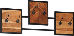 vidaXL - Wandkapstok - 90x1x35 - cm - massief - acaciahout - en - ijzer