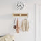 vidaXL - Wandkapstok - bewerkt - hout - en - natuurlijk - rattan - wit