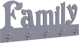 vidaXL - Wandkapstok - FAMILY - 74x29,5 - cm - grijs