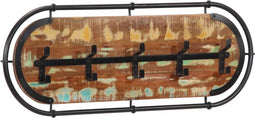vidaXL - Wandkapstok - met - 5 - haken - massief - gerecycled - hout