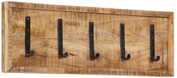 vidaXL - Wandkapstok - met - 5 - haken - massief - mangohout