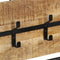 vidaXL - Wandkapstok - met - 5 - haken - massief - ruw - mangohout