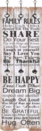 vidaXL - Wandkapstok - met - 6 - haken - FAMILY - RULES - 120x40 - cm