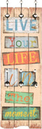 vidaXL - Wandkapstok - met - 6 - haken - LIVE - LIFE - 120x40 - cm