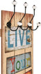 vidaXL - Wandkapstok - met - 6 - haken - LIVE - LIFE - 120x40 - cm