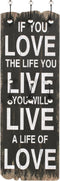 vidaXL - Wandkapstok - met - 6 - haken - LOVE - LIVE - 120x40 - cm