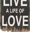 vidaXL - Wandkapstok - met - 6 - haken - LOVE - LIVE - 120x40 - cm