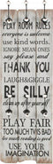 vidaXL - Wandkapstok - met - 6 - haken - THANK - YOU - 120x40 - cm