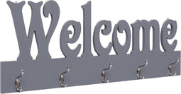 vidaXL - Wandkapstok - WELCOME - 74x29,5 - cm - grijs