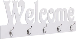 vidaXL - Wandkapstok - WELCOME - 74x29,5 - cm - wit