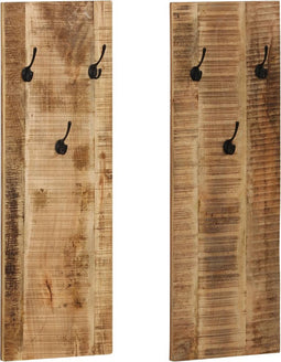 vidaXL - Wandkapstokken - 2 - st - 36x110x3 - cm - massief - mangohout
