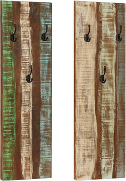 vidaXL - Wandkapstokken - 2 - st - 36x3x110 - cm - massief - gerecycled - hout