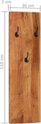 vidaXL - Wandkapstokken - 2 - st - 36x3x110 - cm - massief - acaciahout