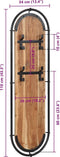 vidaXL - Wandkapstokken - 2 - st - met - 4 - haken - massief - acaciahout