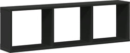 vidaXL - Wandkast - 100x16x30 - cm - bewerkt - hout - zwart
