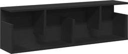 vidaXL - Wandkast - 100x20x30 - cm - bewerkt - hout - zwart