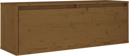 vidaXL - Wandkast - 100x30x35 - cm - massief - grenenhout - honingbruin