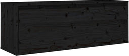 vidaXL - Wandkast - 100x30x35 - cm - massief - grenenhout - zwart