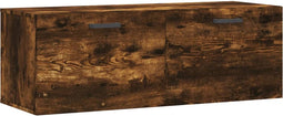 vidaXL - Wandkast - 100x36,5x35 - cm - bewerkt - hout - gerookt - eikenkleurig