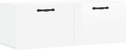 vidaXL - Wandkast - 100x36,5x35 - cm - bewerkt - hout - hoogglans - wit