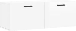 vidaXL - Wandkast - 100x36,5x35 - cm - bewerkt - hout - hoogglans - wit