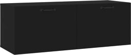 vidaXL - Wandkast - 100x36,5x35 - cm - bewerkt - hout - zwart