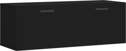 vidaXL - Wandkast - 100x36,5x35 - cm - bewerkt - hout - zwart