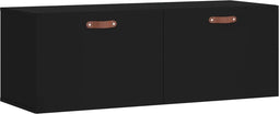 vidaXL - Wandkast - 100x36,5x35 - cm - bewerkt - hout - zwart