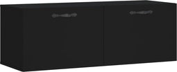 vidaXL - Wandkast - 100x36,5x35 - cm - bewerkt - hout - zwart