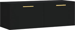 vidaXL - Wandkast - 100x36,5x35 - cm - bewerkt - hout - zwart