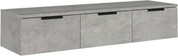 vidaXL - Wandkast - 102x30x20 - cm - bewerkt - hout - betongrijs