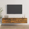 vidaXL - Wandkast - 102x30x20 - cm - bewerkt - hout - gerookt - eikenkleurig
