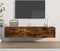 vidaXL - Wandkast - 102x30x20 - cm - bewerkt - hout - gerookt - eikenkleurig
