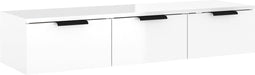 vidaXL - Wandkast - 102x30x20 - cm - bewerkt - hout - hoogglans - wit