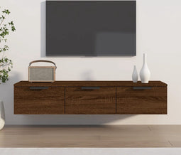 vidaXL - Wandkast - 102x30x20 - cm - bewerkt - hout - bruineikenkleurig