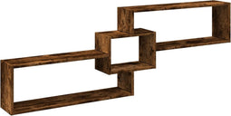 vidaXL - Wandkast - 158x18x53 - cm - bewerkt - hout - gerookt - eikenkleurig