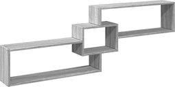 vidaXL - Wandkast - 158x18x53 - cm - bewerkt - hout - grijs - sonoma - eikenkleurig