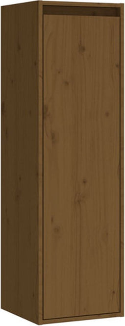 vidaXL - Wandkast - 30x30x100 - cm - massief - grenenhout - honingbruin