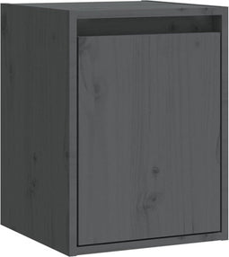 vidaXL - Wandkast - 30x30x40 - cm - massief - grenenhout - grijs