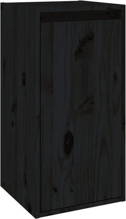 vidaXL - Wandkast - 30x30x60 - cm - massief - grenenhout - zwart