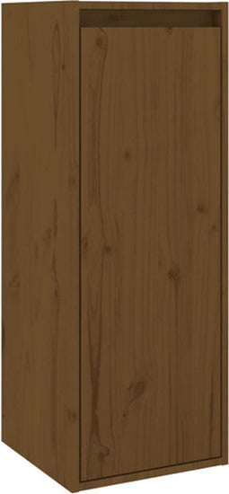 vidaXL - Wandkast - 30x30x80 - cm - massief - grenenhout - honingbruin