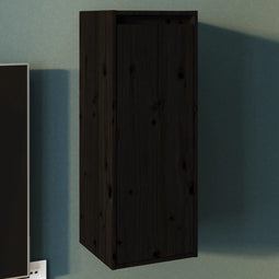 vidaXL - Wandkast - 30x30x80 - cm - massief - grenenhout - zwart