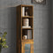 vidaXL - Wandkast - 34,5x32,5x90 - cm - bewerkt - hout - gerookt - eikenkleurig