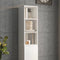 vidaXL - Wandkast - 34,5x32,5x90 - cm - bewerkt - hout - hoogglans - wit