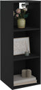 vidaXL - Wandkast - 34,5x32,5x90 - cm - bewerkt - hout - zwart