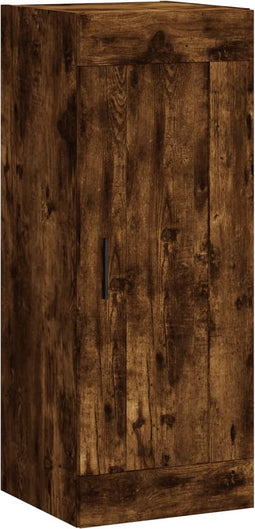 vidaXL - Wandkast - 34,5x34x90 - cm - bewerkt - hout - gerookt - eikenkleurig