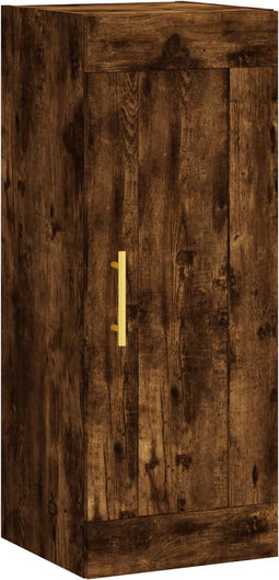 vidaXL - Wandkast - 34,5x34x90 - cm - bewerkt - hout - gerookt - eikenkleurig